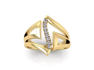 Light Weight Diamond Ring 3d Model and Render  3D print model
