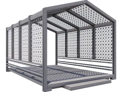 Pergola Barbecue 6 3D model