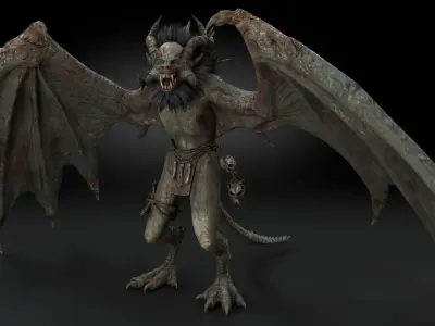 Harpy Vampire Low-poly 3D model