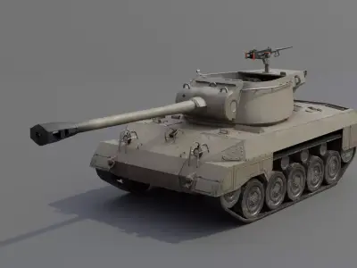Super Hellcat Tank Destroyer Low-poly 3D model