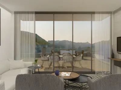 Kitchen and living room modern and well equipped 3D model