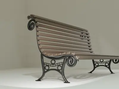 Wooden Bench 3D model