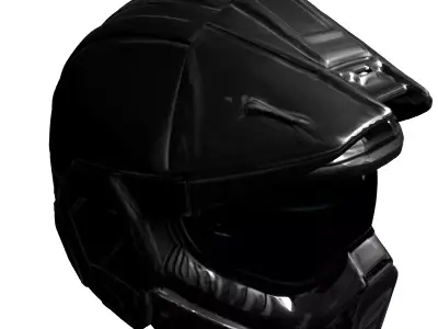 Advanced SciFi Combat Helmet Low-poly 3D model