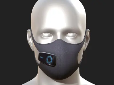 Gas mask fabric respirator scifi military  Low-poly 3D model