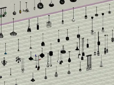 100 family revit  beautiful lights 3D model