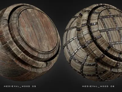 Medieval Wood and Metal Smart Materials for Substance 3D Painter 3D model