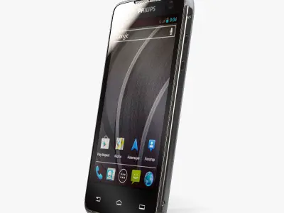 Philips Xenium W732 Black Grey Low-poly 3D model