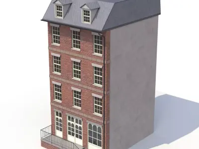 Apartment Building 6 PBR Low-poly 3D model