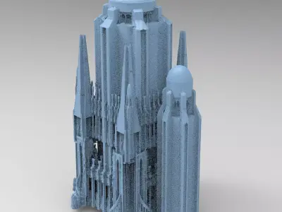 Hyborian stone temple Towers  10 3D model