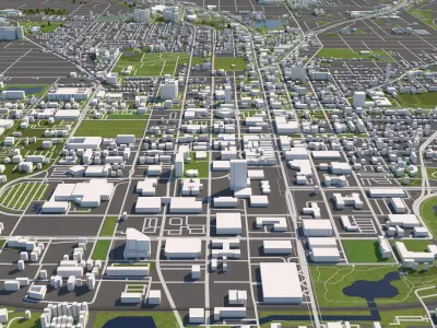 Tellahassee Florida USA 50x50km 3D City Map 3D model