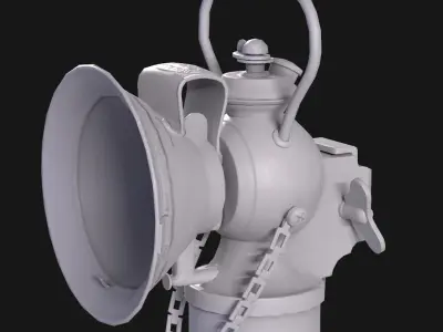 Low-Poly Carbide Lamp  Low-poly 3D model