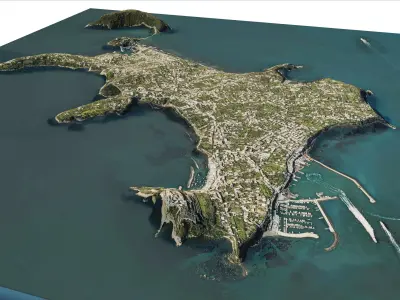 Procida island 3d model terrain 3D model