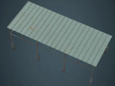 Warehouse Structure 1B Low-poly 3D model