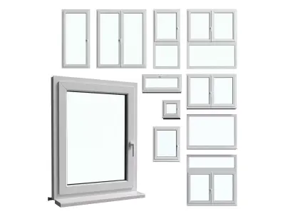 European Plastic Windows Set 01 3D model