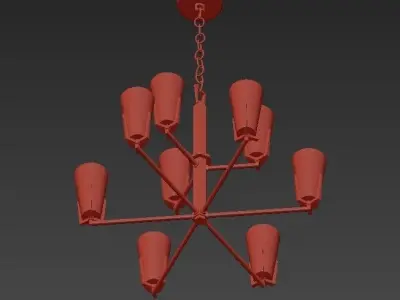 Chandelier with six cups 3D model