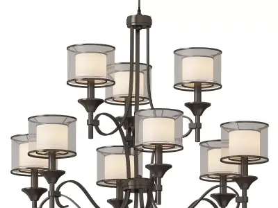 Chandelier with three lights 3D model