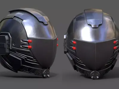 Helmet scifi military combat 3d model low poly human  space  Low-poly 3D model