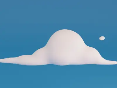 Cartoon clouds pack Low-poly 3D model