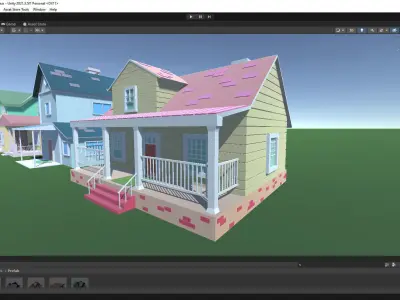 Toon House Pack Cartoon Unity Low-poly 3D model