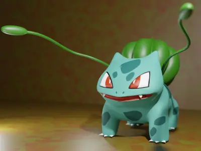 Bulbasur pokemon with light shining Free 3D print model