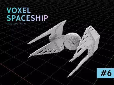 3D model VOXEL SPACESHIP Collection 6 3D model