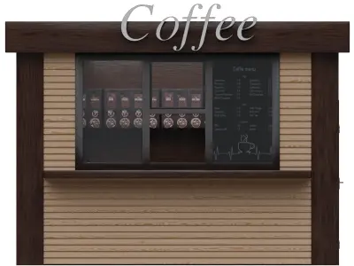 Coffee Shop Low-poly 3D model