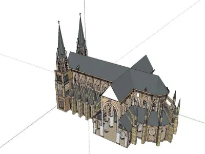 Architecture-Religion-God-Culture-Temple-0116 church with spi... 3D model