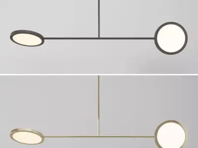 Discus two-lamp pendant light by Jamie Gray 3D model