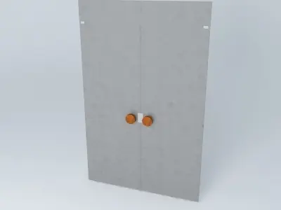 Glass door 2 sheets Free 3D model