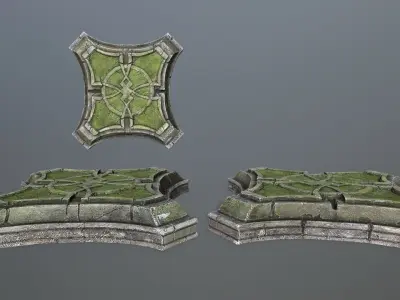 angel fountain Low-poly 3D model