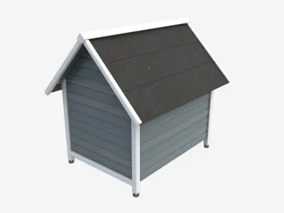 Outdoor Wooden Dog House 3D model