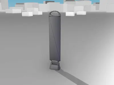 White and Red Road Traffic Barrier - Part 10 -  Low-poly 3D model