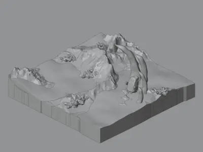 low poly Gameasset8 iceberg with lights Low-poly 3D model