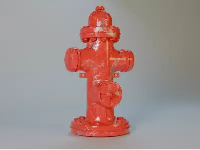 Realistic Fire Hydrant 3D model Low-poly 3D model