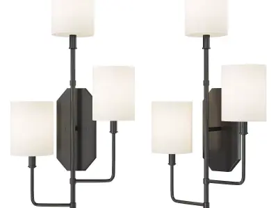 Currey and Co Knowsley Right Wall Sconce Low-poly 3D model