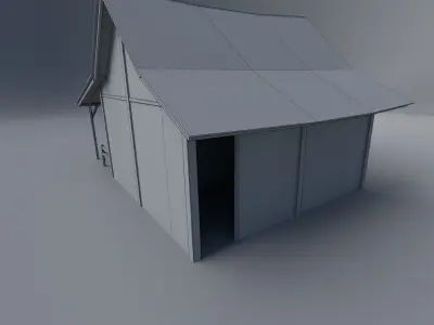 Small Hut with Bamboo Wall - 3D Model Low-poly 3D model