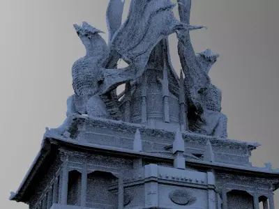 Dragon Temple Ronin temple 11 3D model