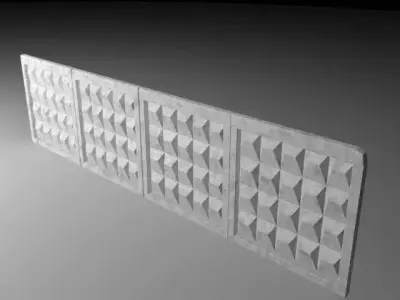 Concrete wall 3D model 6