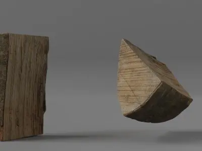 Photorealistic Firewood Pieces Low-poly 3D model