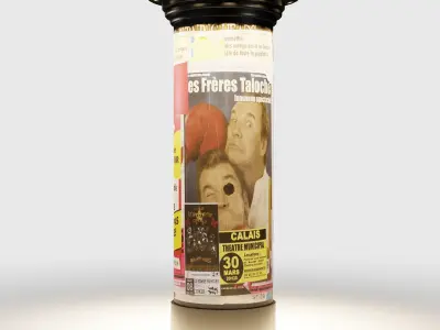 Modern Advertising Column Low-poly 3D model