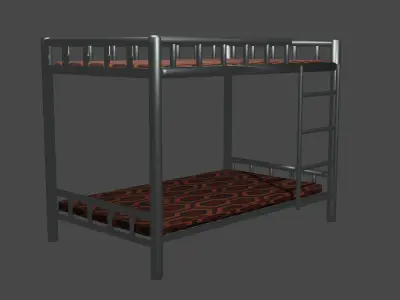 Prison Bunk Bed Low-poly 3D model
