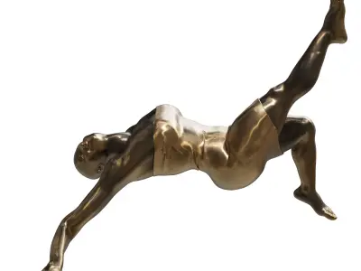 the girl lay down gold sculpture 3D model