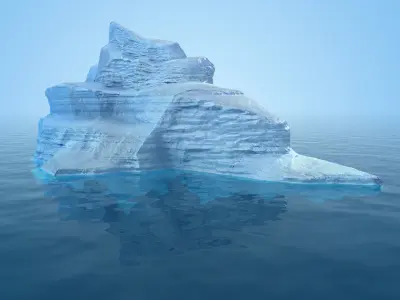 Iceberg 5 floating in ocean 3D model