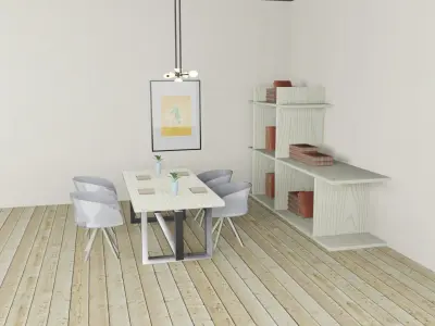 room maden in light colors 3D model