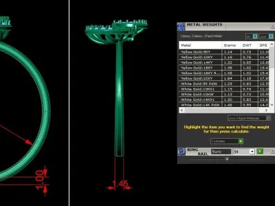 Jewelry Diamond Light Ring 15 3D print model