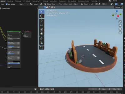 Small Road Scene Diorama  3D model