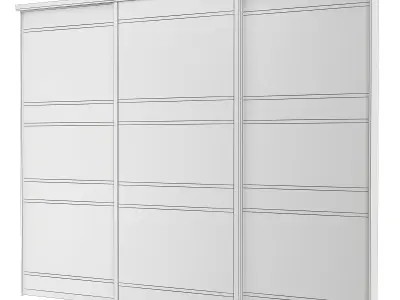 Wardrobe 3d model sliding doors Low-poly 3D model