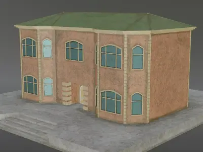 Brick House Low-poly 3D model