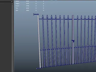 Metal Gate Low-poly 3D model
