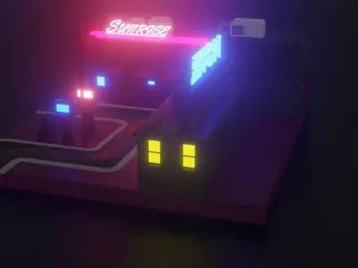 gas station 3D model